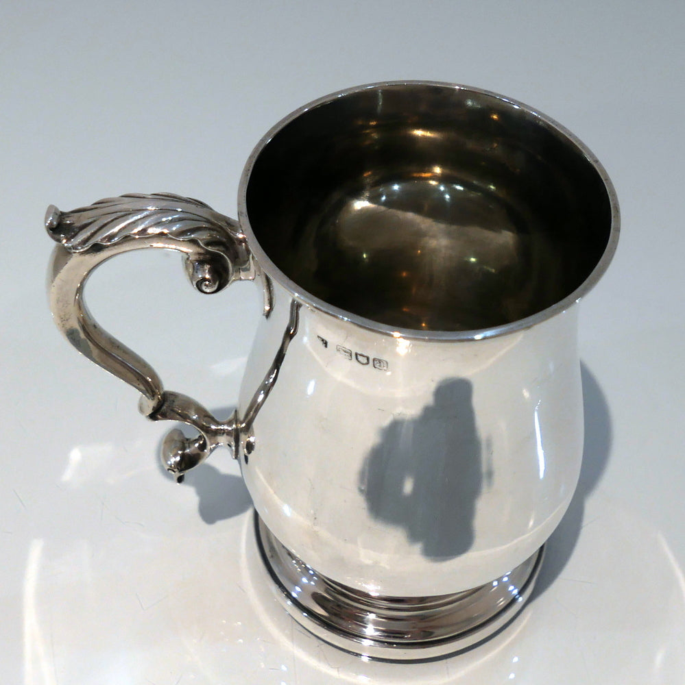 19th Century Antique Victorian Sterling Silver Pint Mug London 1896 William Charles Fordham & Albert Faulkner